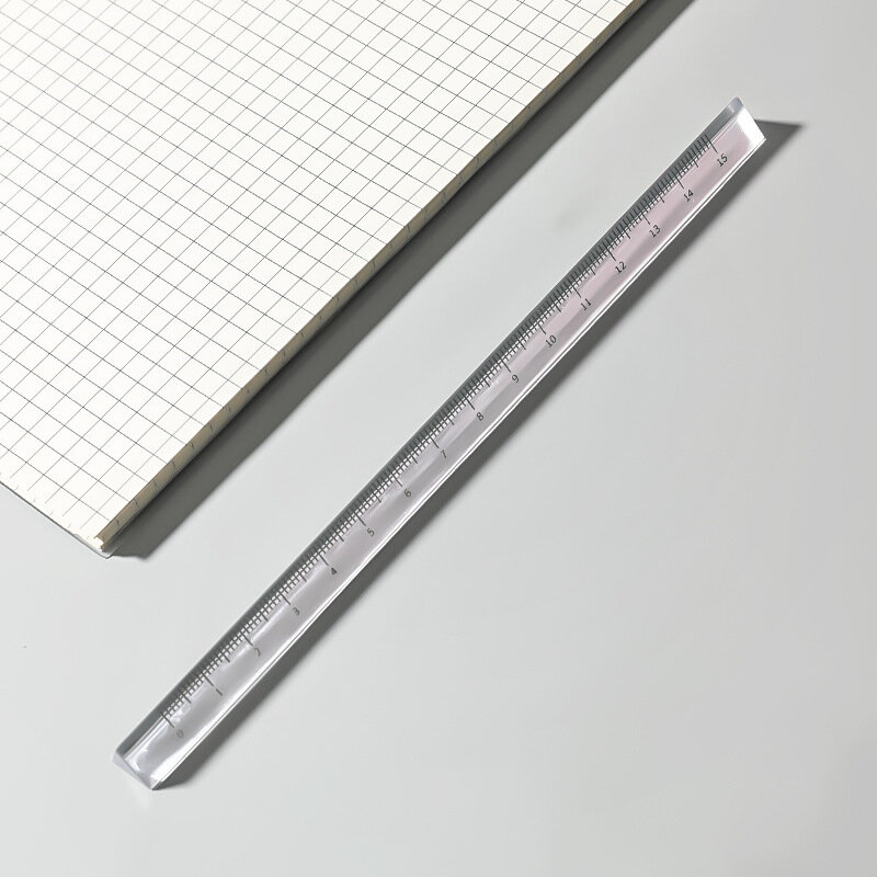 Regla recta Triangular transparente, herramienta Kawaii de 15cm /20cm, papelería, dibujo de dibujos animados, regalo, oficina, escuela, herramienta de medición