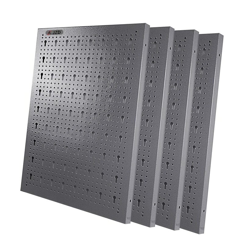 JZD Wall Metal Pegboard, Garagem Armazenamento Peg Boards, Organizador de ferramentas, Uso com ganchos, 23.6 "× 15.7"
