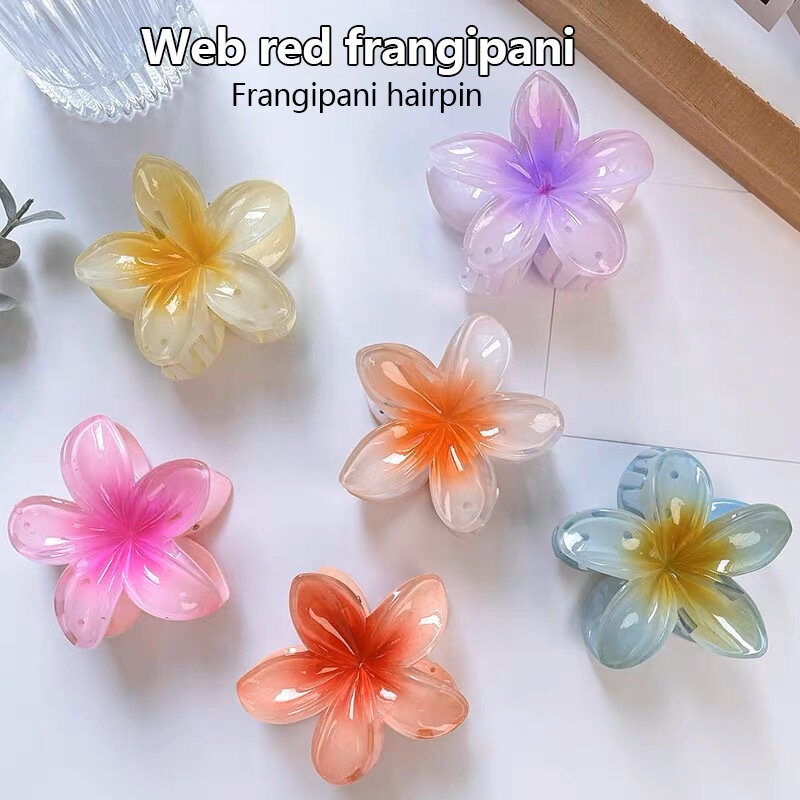Beach Vacation Bohemia Style Fashion Egg Flower Hair Clips Flower Large Hair Claw Hairpin For Women Girls Accessories