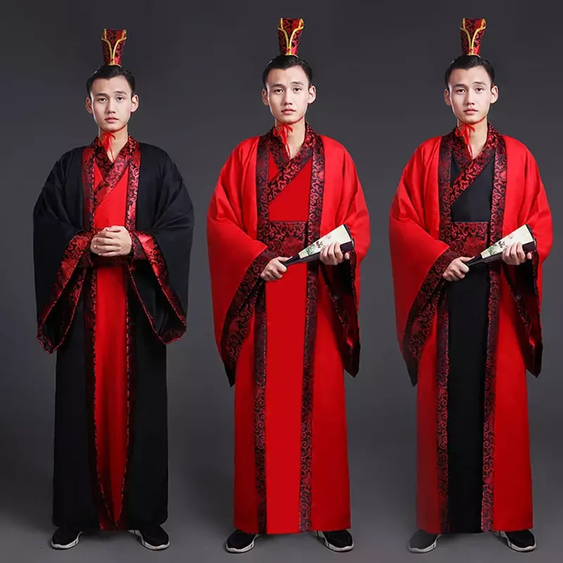 Chińskie tradycyjne mężczyzna suknia Hanfu noworoczna orientalna starożytna scena ludowa kostiumy do tańca dynastia Han Cosplay