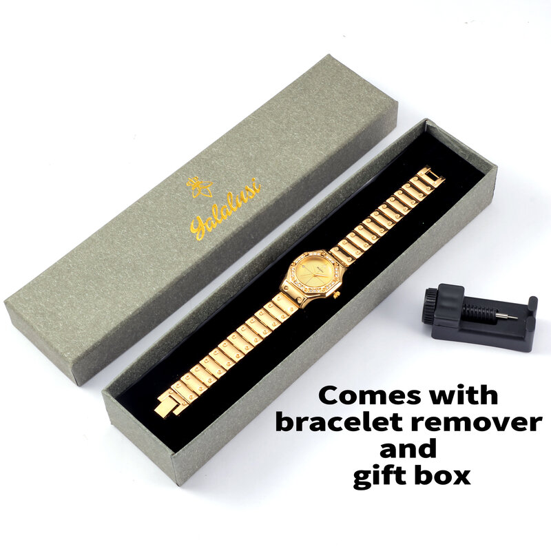 Лидер продаж, брендовые классические женские часы YaLaLuSi, роскошная коробка с золотыми кристаллами и бриллиантами для удаления часов, женский подарок, ионное золотое покрытие