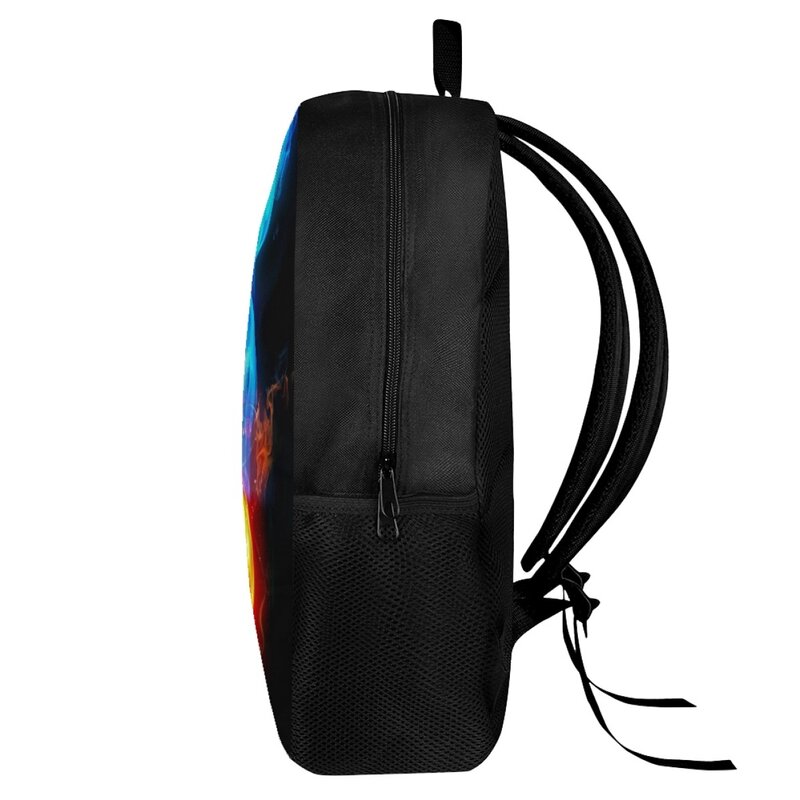Вместительный рюкзак для мужчин и женщин, детский дорожный школьный ранец с 3d-рисунком пламени и футбола 17 дюймов