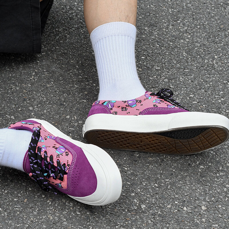 Joiint รองเท้าสเก็ตยูนิเซ็กส์สำหรับฤดูร้อนผู้ชายรองเท้าผ้าใบ, รองเท้าสเก็ตบอร์ดสำหรับเล่นสเก็ตบอร์ดเทนนิสพื้นยางผ้าใบมีสไตล์สำหรับนักเรียนวัยรุ่น