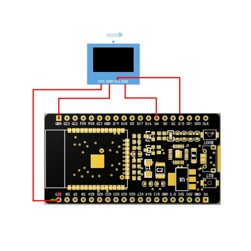 ESP32F Module Development Board CH340 Driver Wireless WiFi Bluetooth Development Board with 1.3 Inch Color Screen