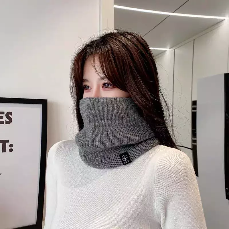 Fashion Neck Warmer Scarf  Winter Knitted Thicken Skating Running Sport Face Mask Women Men Plush Cold-proof Neckerchief