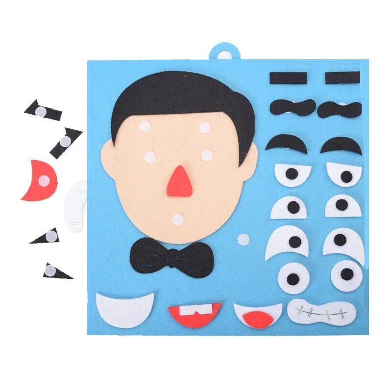 DIY zabawki Puzzle zmiany emocji 30CM * 30CM kreatywny wyraz twarzy zabawki edukacyjne dla dzieci dla dzieci uczących się zabawny zestaw