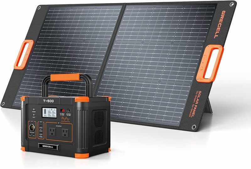 Générateur solaire extérieur portable, 519Wh, panneau solaire 100W, 20V, centrale électrique portable 500W, batterie de secours Patricia 1000W