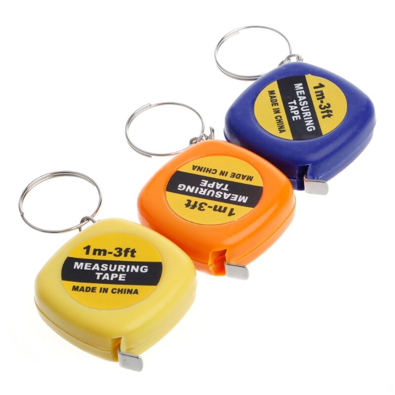 Easy Retractable Ruler Tape Measure Mini Portable Pull Ruler Keychain 1m/3ft Drop Shipping