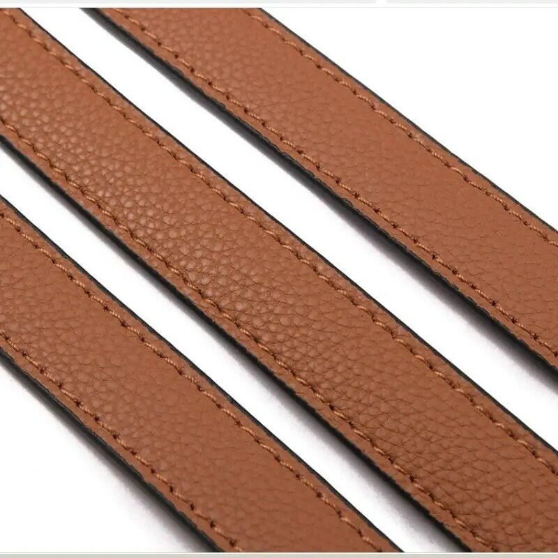 Grained Leather Adjustable Bag Strap Shoulder Carry Belt For Women Handbag Lady Pochette Purse Duffle 4 Sizes Silvery Buckle