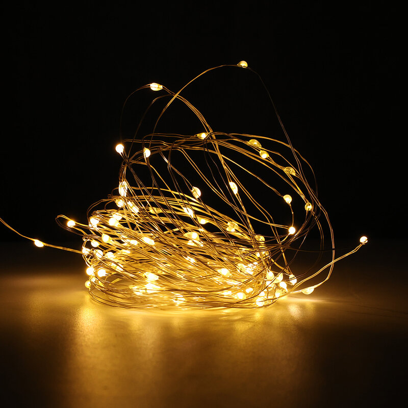 Guirnalda de luz LED intermitente de 2M, alambre de cobre alimentado por batería, cadena de luz, lámparas de decoración de caja de regalo para fiesta de Navidad y Año Nuevo