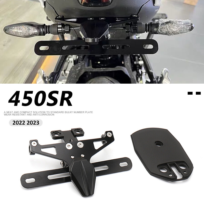 สำหรับ CFMOTO 450 SR 450SR 2022 2023ตัวยึดกรอบสีดำตัวกำจัด dudukan plat ของรถจักรยานยนต์ใหม่