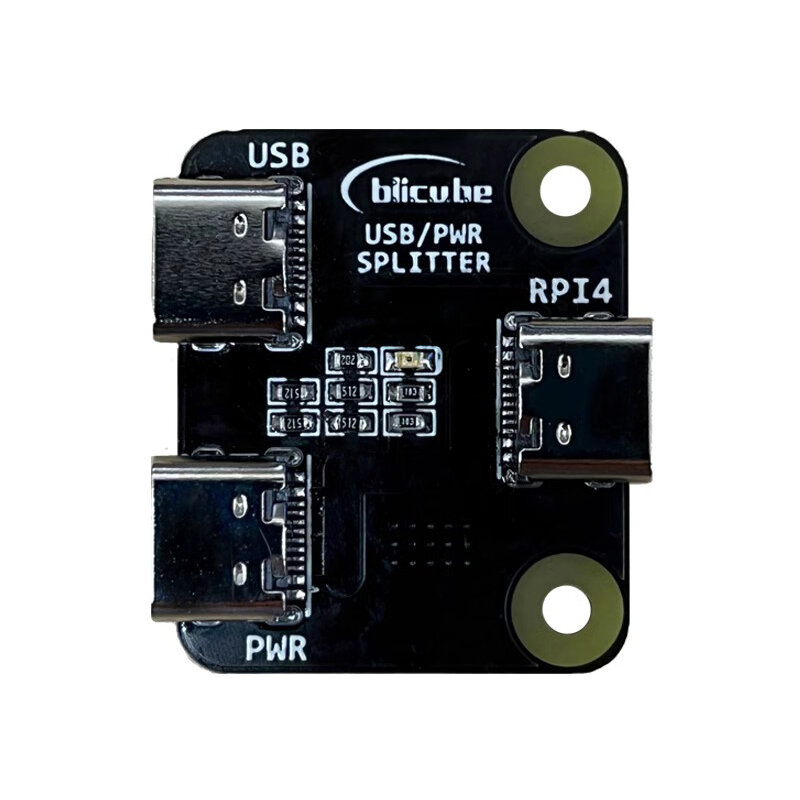 Usb Power Splitter Voor Raspberry Pi Blikvm & Pikvm "Kvm Over Ip" Hdmi-Compatibel Csi 1 In 2 Type-C Power Splitter
