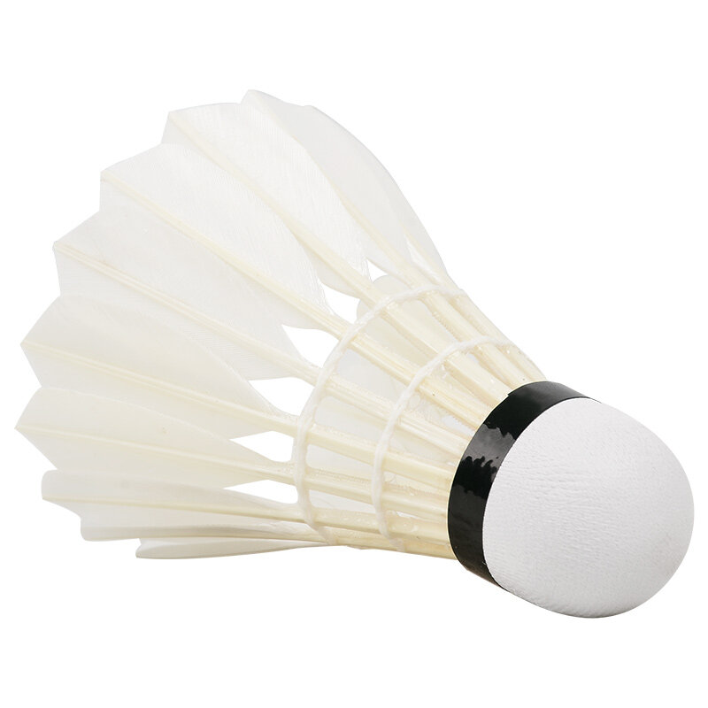 Novo 12PCS Profissional Badminton Bolas G200 White Goose Feather Training Badminton Ball Petecas Com Bolas De Tubo Acessórios