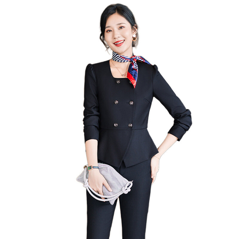 High-End Business Wear Suit Women's Spring and Autumn Sales Department Fashion Temperament Suit for Interviews Formal Wear Teach