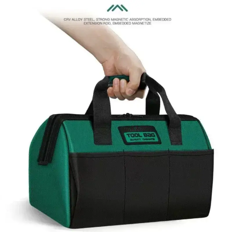 14 inch Tool Bag Multifunctional Storage Electrician Wear Resistant Thickened Canvas Electrician Woodworking Tool Bag Portable