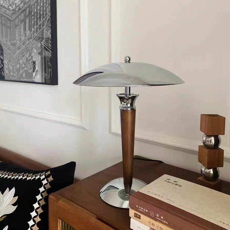 Lampu meja kayu Retro Nordic lampu meja bauhua untuk sederhana ruang tamu kamar tidur belajar dekorasi samping tempat tidur lampu meja desainer