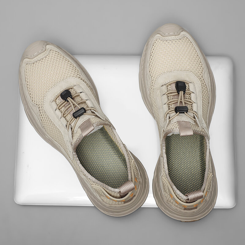 รองเท้าผ้าใบผ้าตาข่ายสำหรับผู้ชาย, รองเท้าผ้าใบผ้าตาข่ายระบายอากาศได้ดีสวมใส่สบายไม่ลื่น Size38-44