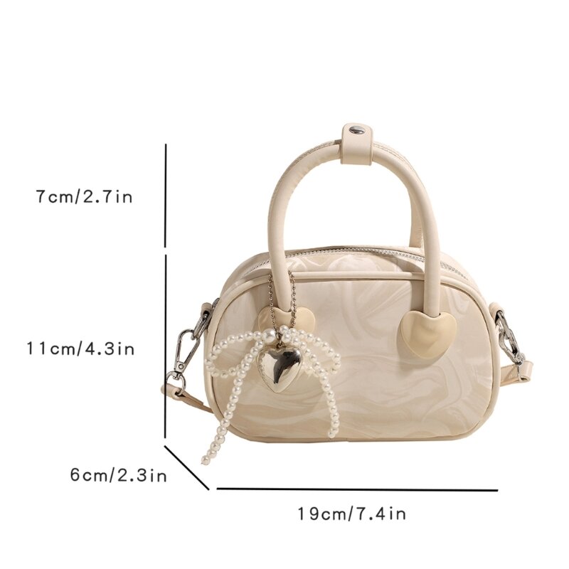 Fashionable PU Leather Shoulder Crossbody Bag Solid Color Purse Small Handbag with Top Handle for Women Casual Travel