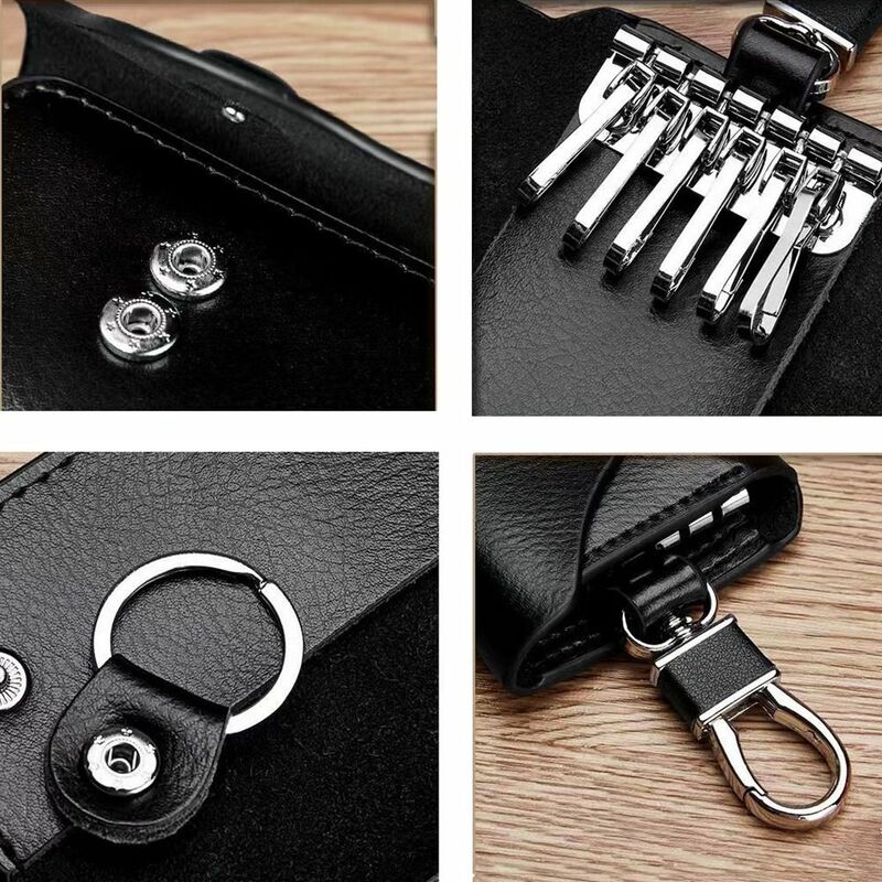 Case Key Box Key Pouch PU Leather Keychain Waist Hanging Car Key Wallet Zipper Key Bag Men's Key Holder Car Key Organizer