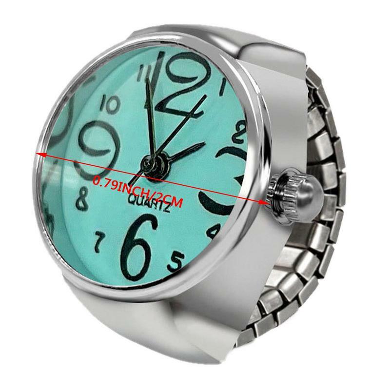 Часы наручные в стиле ретро/панк, цифровые эластичные, с кольцом на палец, для мужчин и женщин, ювелирные украшения