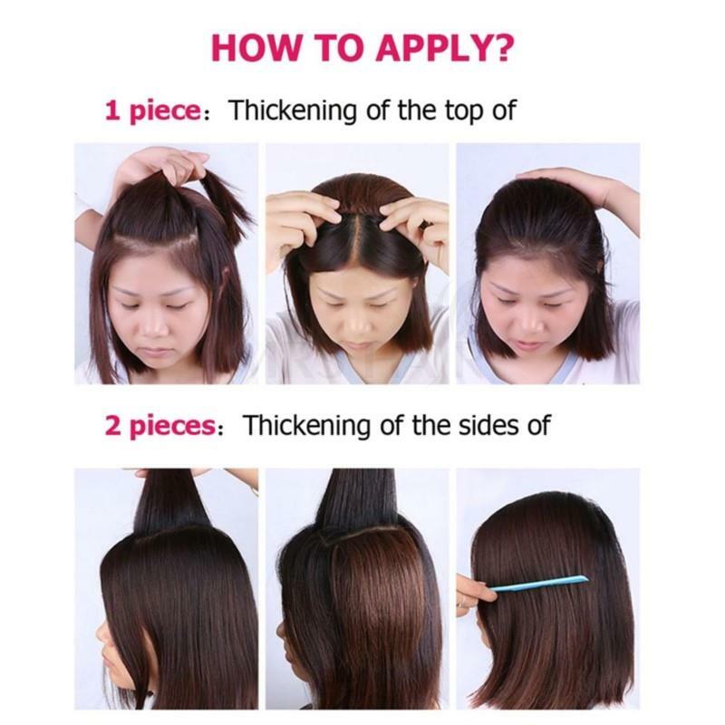 MRS HAIR настоящие человеческие волосы для наращивания, невидимые и бесшовные, с дополнительным топом/боковым объемом для коротких волос 10-30 см #02, шиньоны