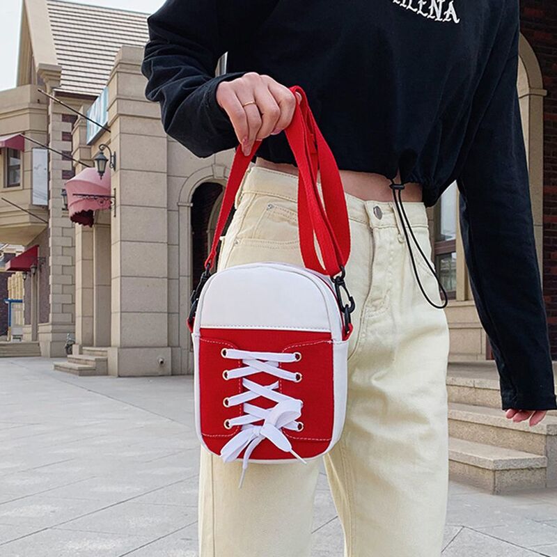 Personality Fashion Shopping Street Shoes Shape Small Women Bag Canvas Handbag Korean Style Bag Crossbody Bag
