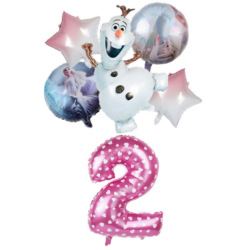 Disney-globos de aluminio para decoración del hogar, decoración de Frozen, Elsa, Anna, Baby Shower, fiesta de cumpleaños de niña, princesa Olaf