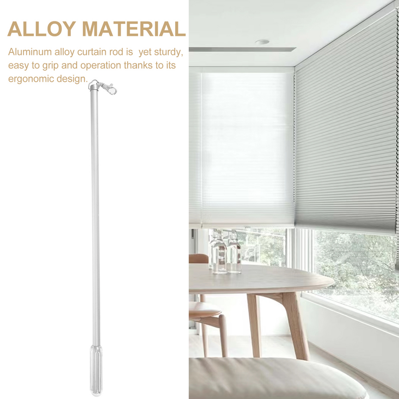 Aluminum Curtain Pull Rod Metal Snap 21.8 Inch Push Wand Drapery Grommet Curtains Blind Opener Stick Versatile Drapery