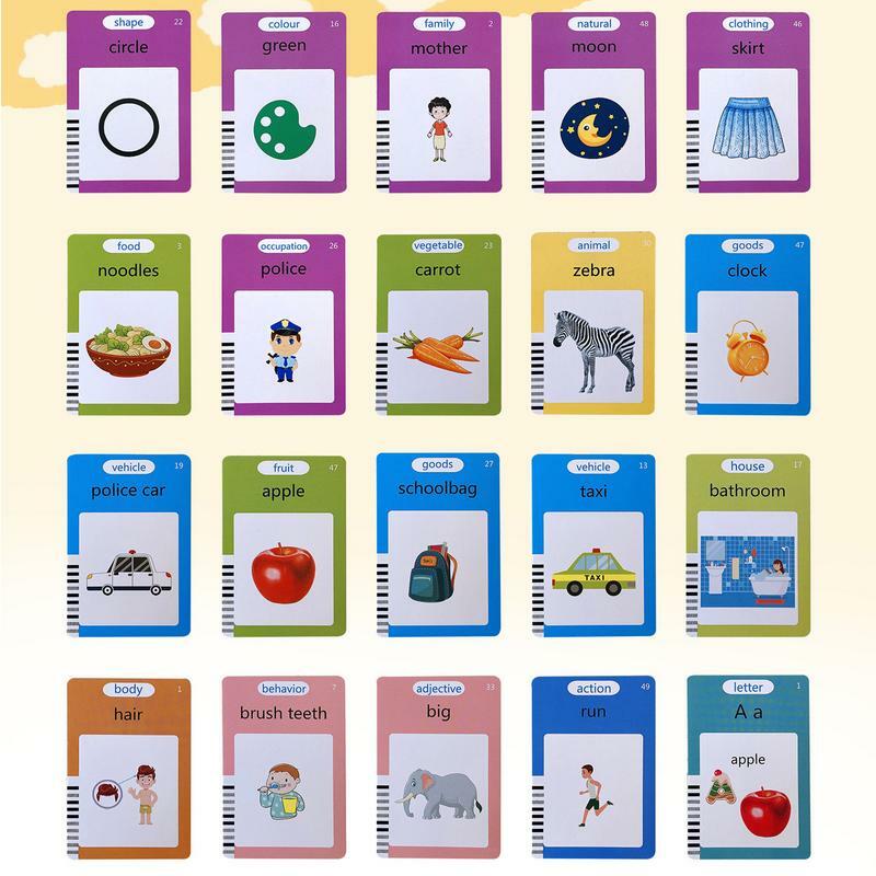 Máquina de lectura de tarjetas Flash parlantes, tarjetas de aprendizaje sensoriales Montessori, juguetes de aprendizaje parlante, preescolar