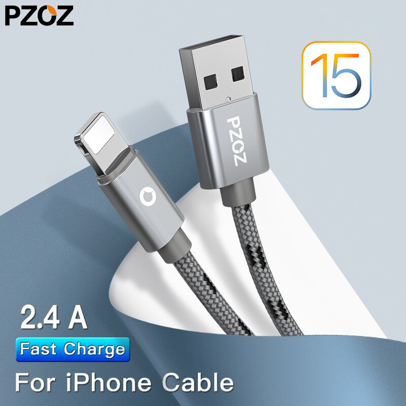 PZOZ-Cabo Rápido USB para iPhone, Carregador para iPhone 13 Mini, 12, 11 Pro Max, X, Xs, Xr, 7, 8 Plus, SE, iPad Air, 10.2 Mini, 4, 5, 6