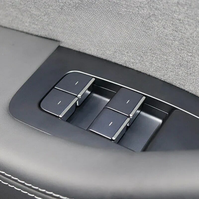 Window Switch Button Cover Window Lift Button Patch Trim for Tesla Model Y/3/3+ Highland 2024 ABS Chrome Car Accessories 7pcs