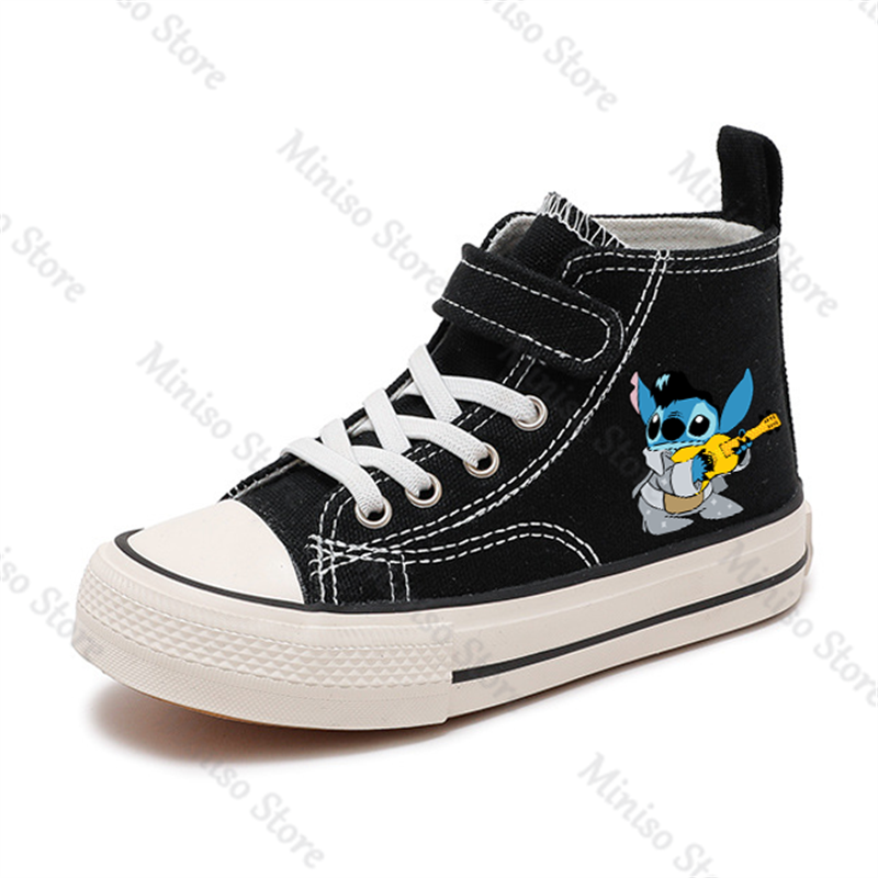 Zapatos de lona con estampado de Lilo Stitch para niños y niñas, zapatillas de tenis deportivas para las cuatro estaciones, zapatos de dibujos animados informales de Disney, alta calidad