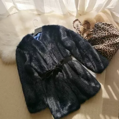 Tao Ting Li Na New Style High-end Fashion Women Faux Fur Coat S43