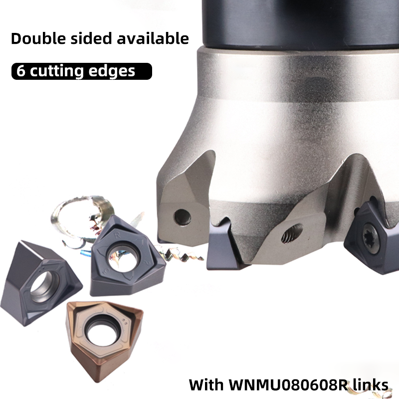 KaKarot WNMU080608 Double-Sided 90 Degree Fast Feed Milling Cutter Insert MFWN WNMU Carbide Inserts Cast Iron Alumnium FaceMill