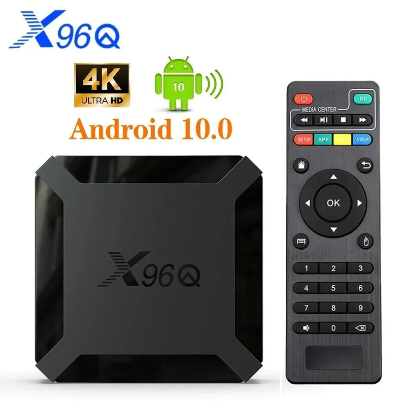 Android 10 X96Q TV Box 2GB 16GB Quad Core, TV BOX pintar 4K Wifi X96 1GB 8GB ROM Quad Core H313