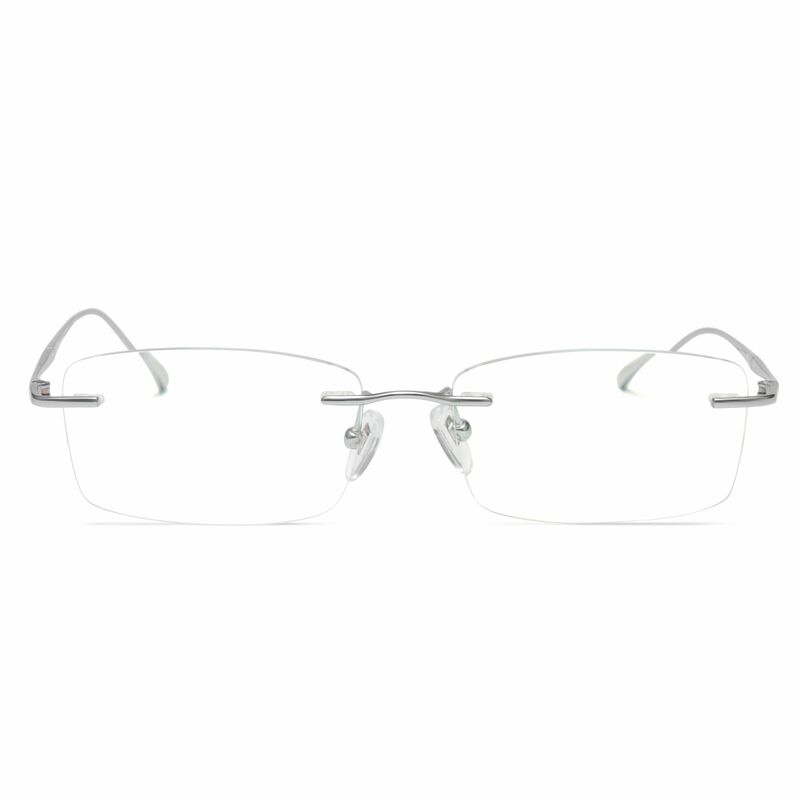 Gafas sin montura para hombre, lentes graduadas para miopía, de titanio, antiluz azul, lentes progresivas, óptica fotocromática