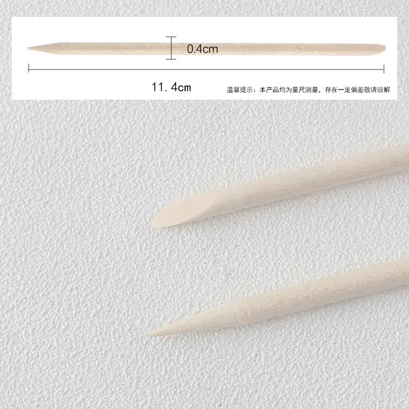 100 pz rimozione spingi cuticole strumenti per Nail Art bastoncini di legno arancione Design smalto Gel per unghie disegno Manicure Pedicure forniture per la cura