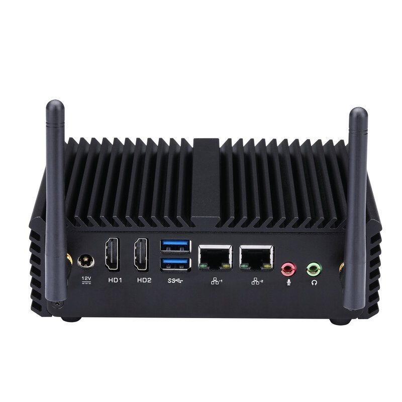 QOTOM-mini PC Q430S Q450S Core i3 i5 AES-NI GPIO WIFI, 3G, 4G, 15W, baja potencia, 2 LAN, sin ventilador, para casa/fuera/Banco