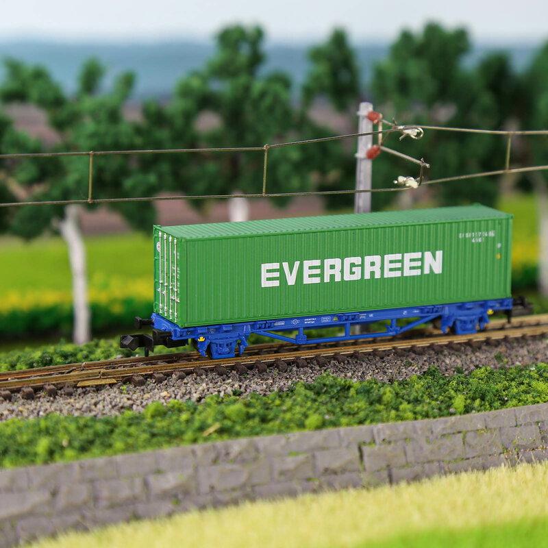 Evemodel-vagón de tren N escala 1:150, coche plano estilo europeo, coches de carga C15061 (paquete de 3)