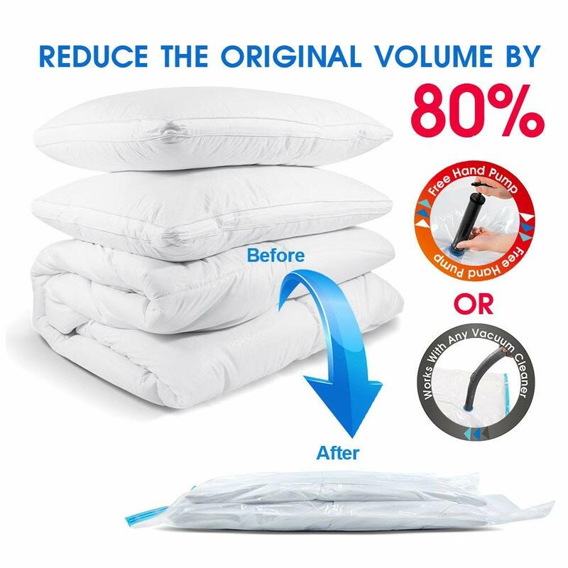 1/3/5pcs Vacuum Storage Bags,for Bedding,Pillows,Towel,Clothes Space Saver ​Travel Storage Bag,With Hand-Pump,Vacuum Bag Package