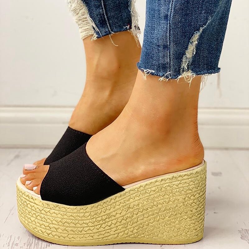 Moda 2024 nowe letnie damskie sandały Peep-buty z palcami kobieta na wysokim obcasie platfren Casual koturny na damskie buty na wysokim obcasie buty
