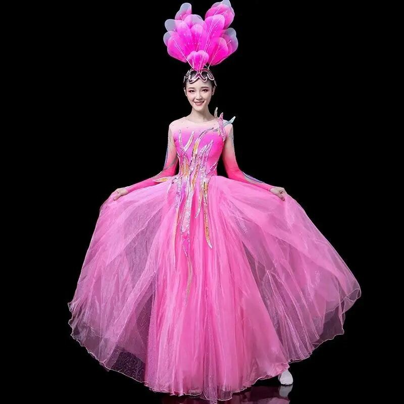 Dance Dress New Grand Modern Dance Song Accompanying Dance Big Skirt Stage Performance Clothing For Opening Dance