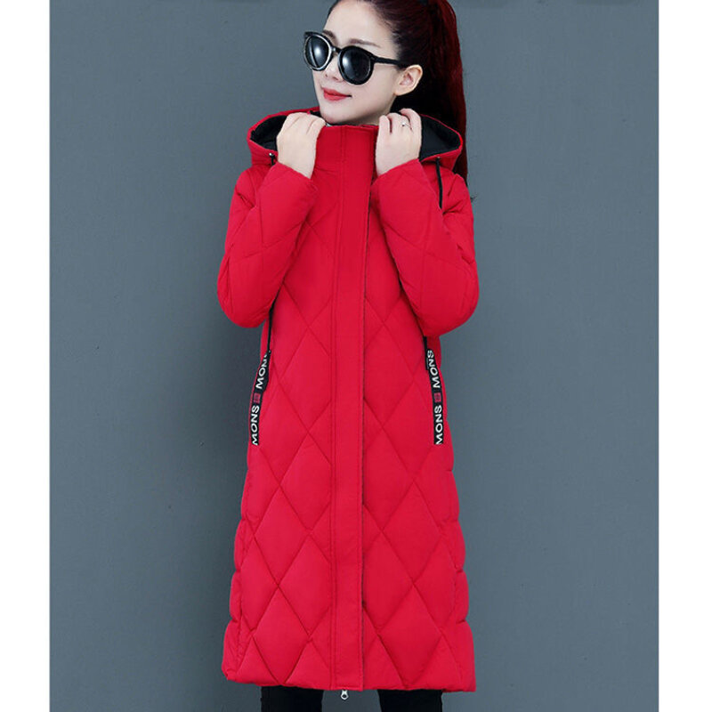 여성용 따뜻한 두꺼운 다운 코트 재킷, 오버사이즈 빈티지 럭셔리 후드 롱 코트 파카, 가을 겨울 패션, 2023