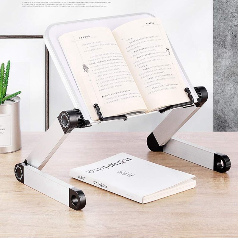 2x verstellbarer Bücher ständer Höhe und Winkel verstellbarer ergonomischer Buchhalter Aluminium Buchhalter Student