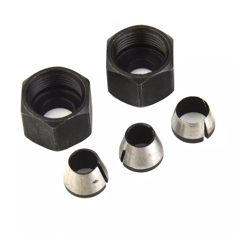 Hot Sale High Quality Router Bit Collet With Nut Woodworking 1/4\" Carbon Steel Shank Adapter Trimming Machine