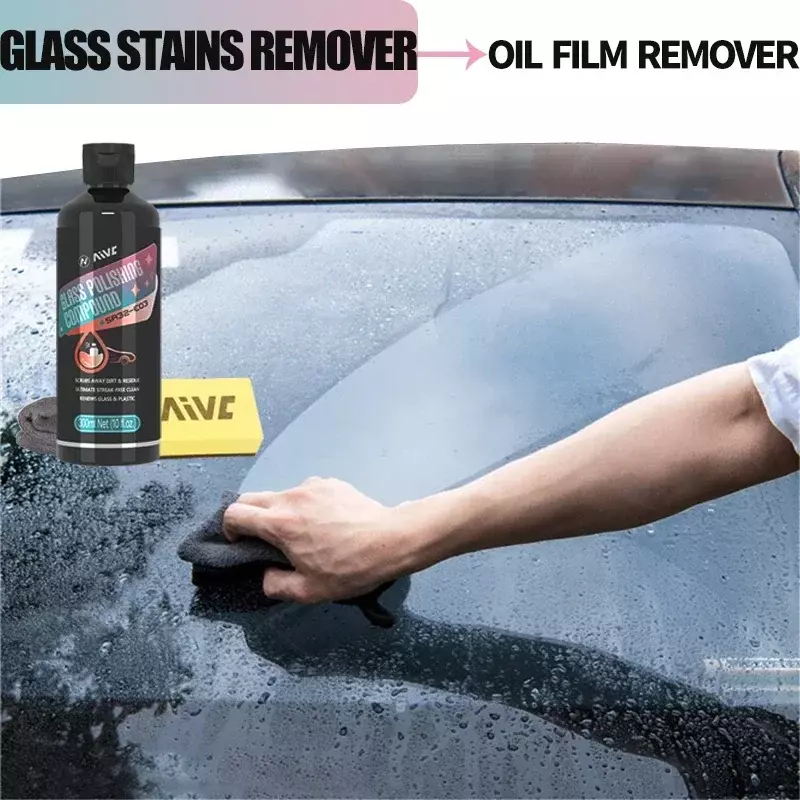 Carro vidro óleo filme removedor, pára-brisa limpador colar creme de remoção clara, auto detalhamento composto, polimento composto, janela