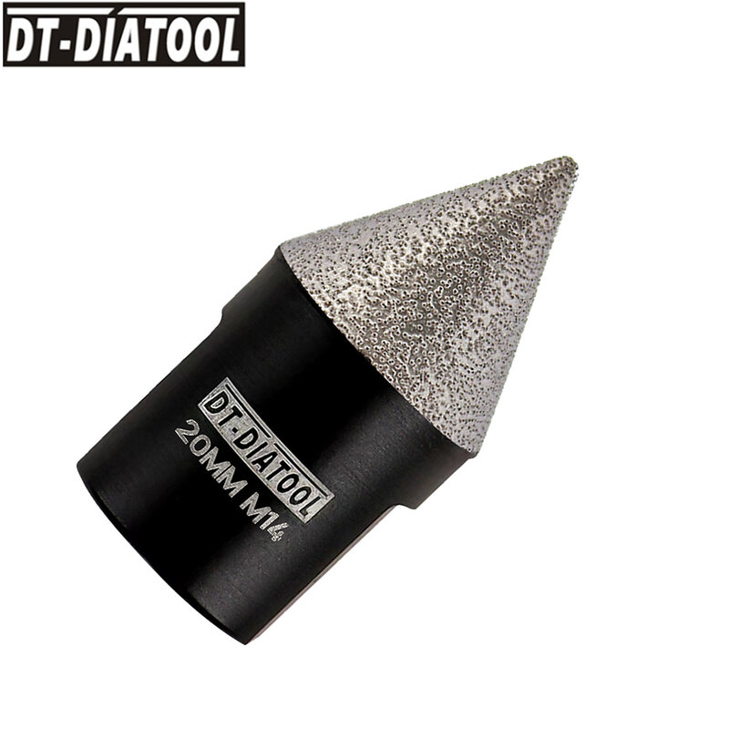 DT-DIATOOL 1Pc สูญญากาศ Brazed Diamond Bits 20มม.M14 Finishing Hole เครื่องมือเซรามิคกระเบื้อง Enlarge รูปร่างรอบ Bevel Beveling chamfer