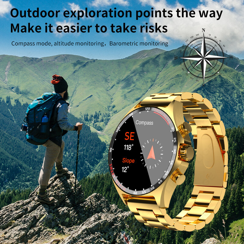 Lige neue smart watch 400mah outdoor kompass position ierung herren uhr nfc zugangs kontrolle ip68 wasserdichte fitness gesundheit smartwatch