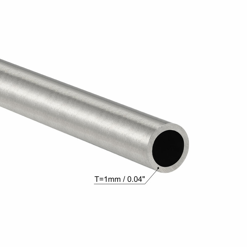 Uxcell-304 Tubo redondo de aço inoxidável, espessura 300mm, 8mm, OD, 1mm, 2pcs