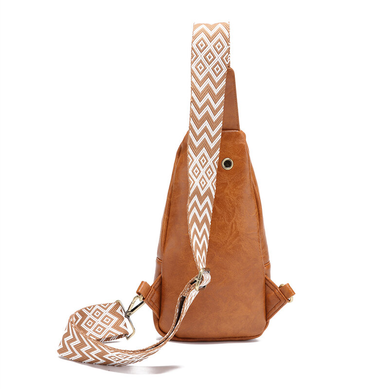 Женская Повседневная модная нагрудная сумка, однотонная сумка через плечо, поясная сумка в богемном стиле ретро